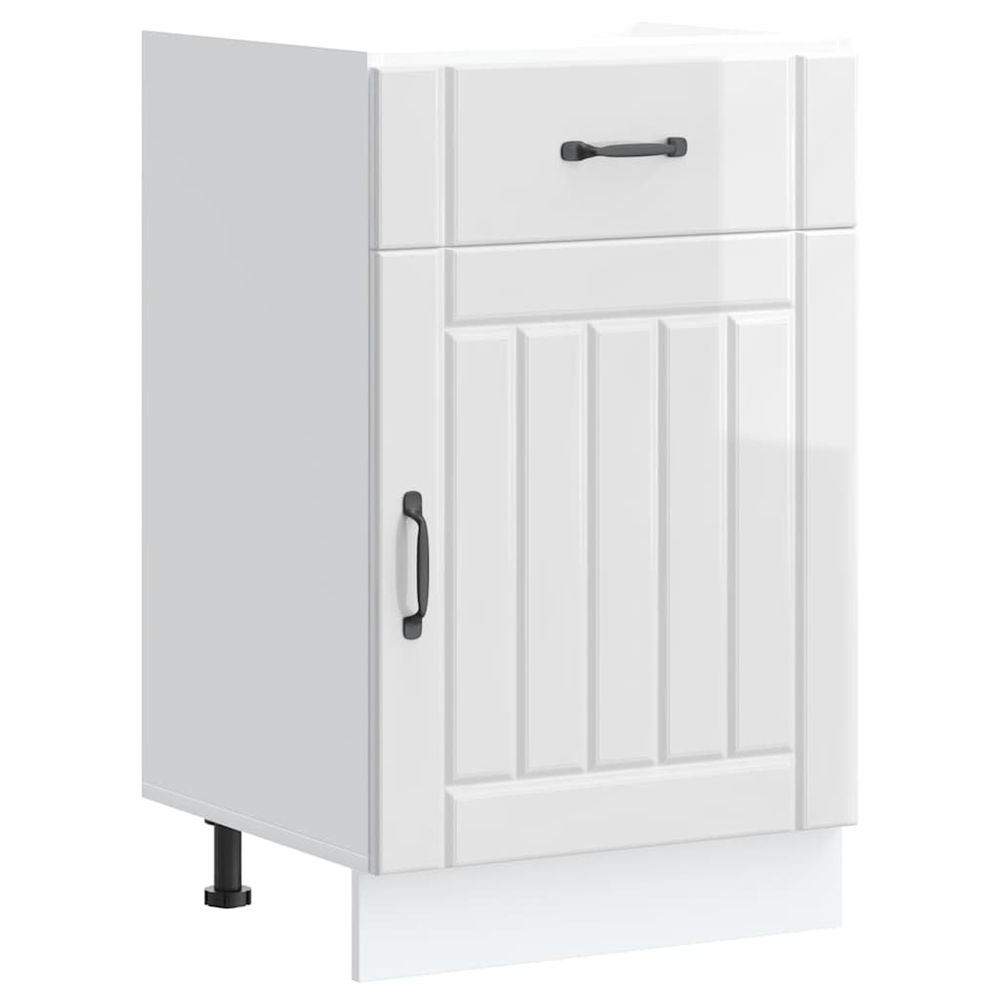 Armoire de cuisine lucca blanc brillant bois ingénierie
