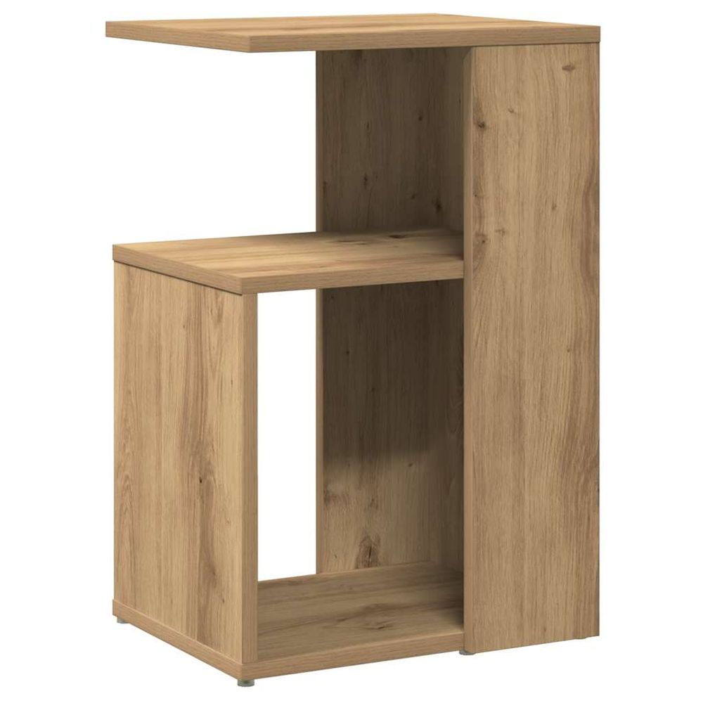Table d'appoint chêne artisanal 36x30x56 cm bois d'ingénierie