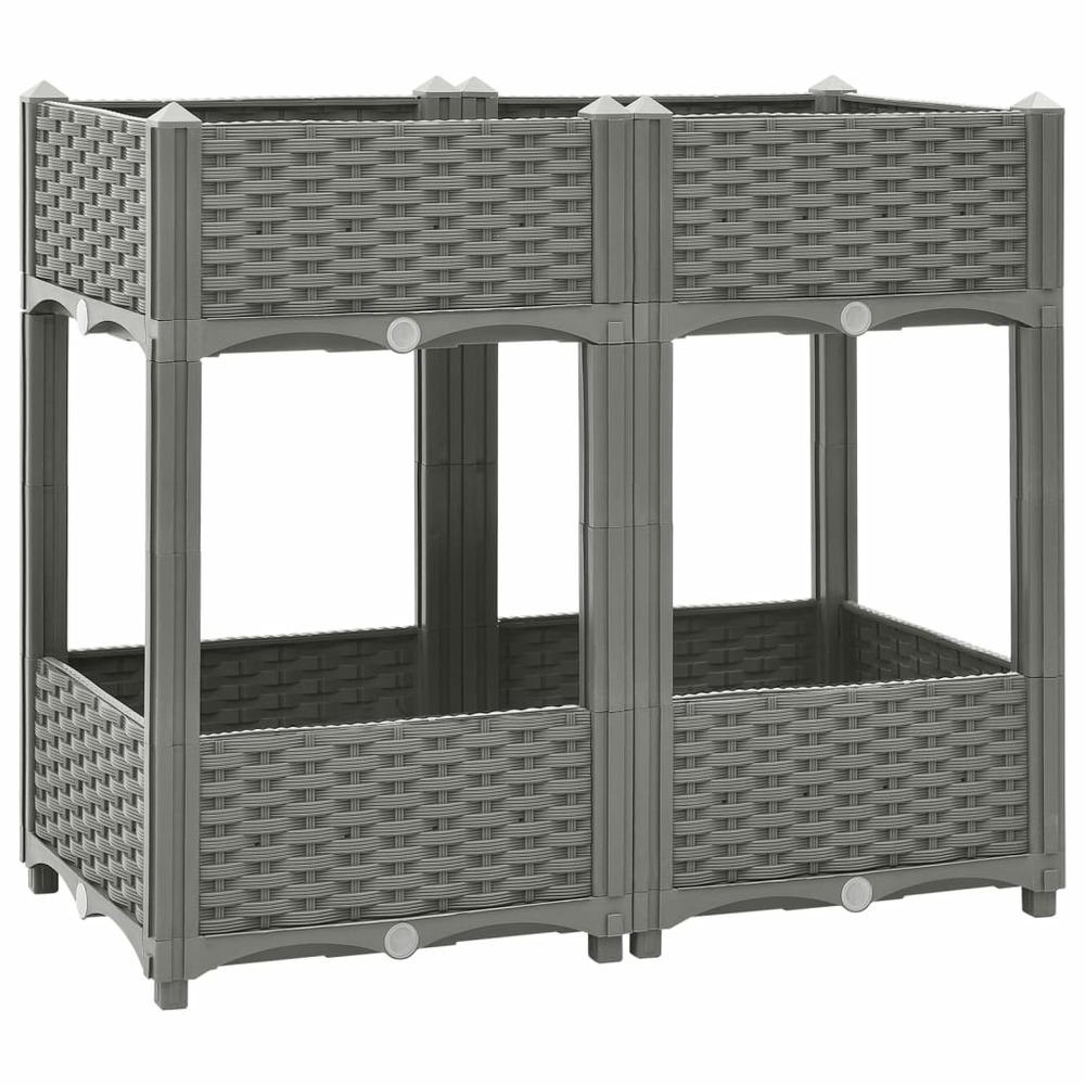 Jardinière bac lit surélevé plantes fleurs terrasse jardin 80 x 40 x 71 cm polypropylène gris