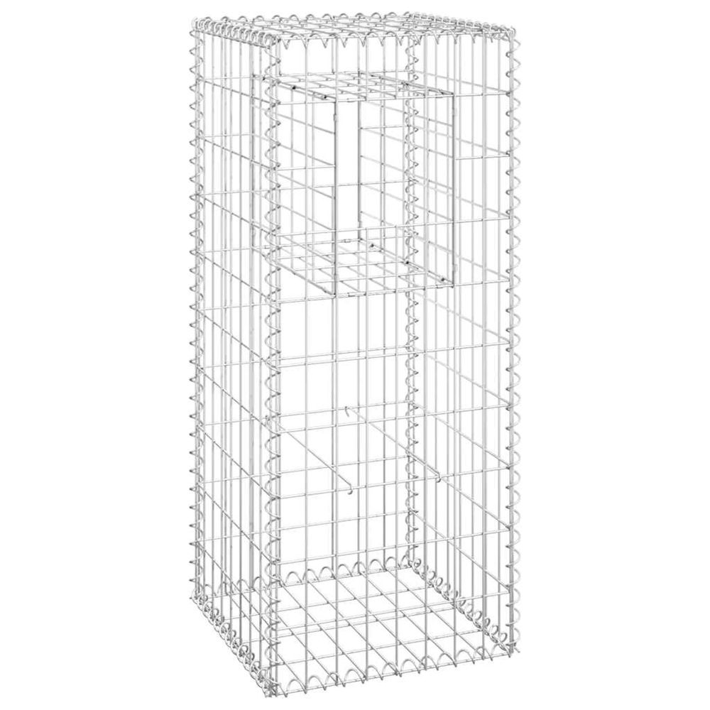 Poteau à panier de gabion 40x40x100 cm fer