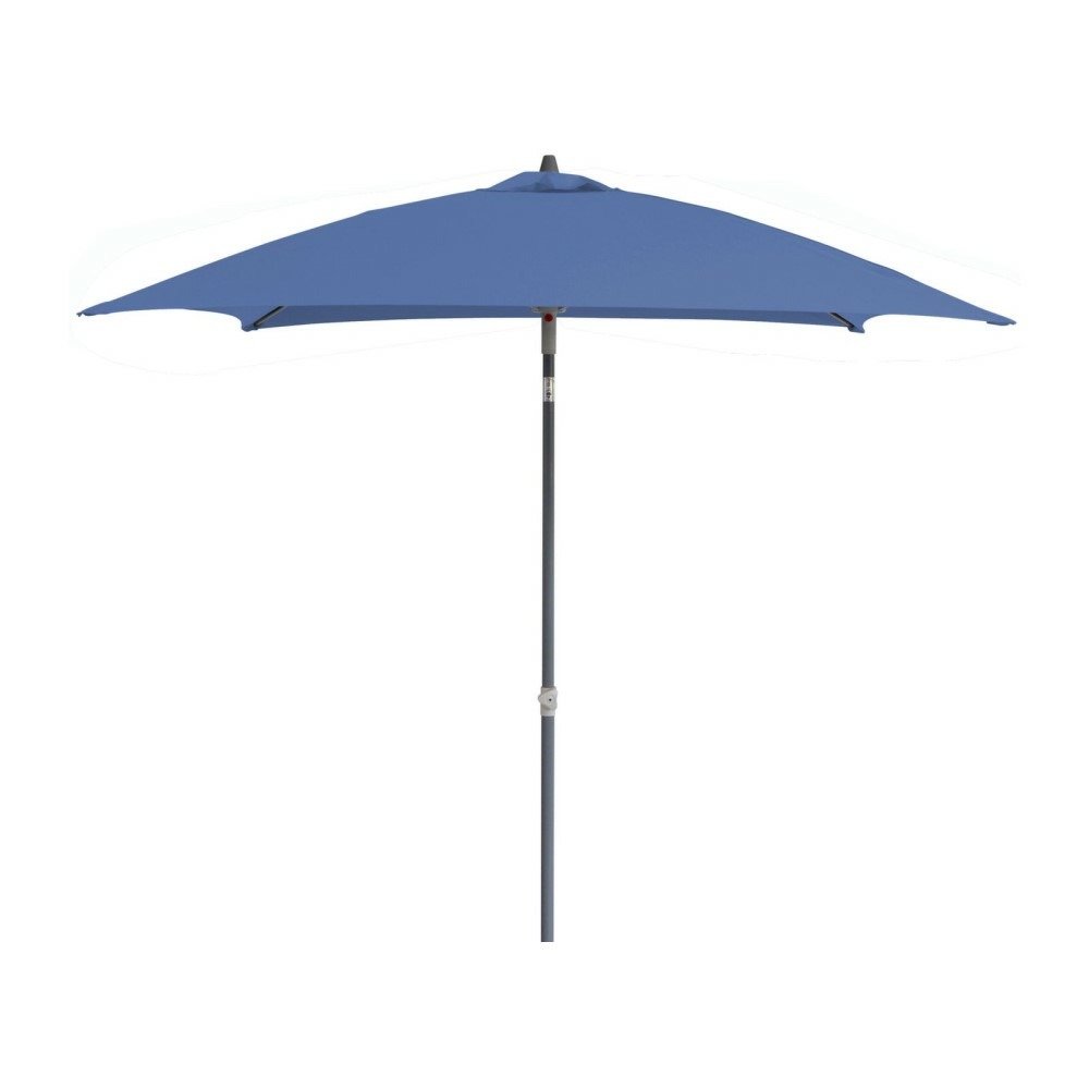 Parasol de jardin droit inclinable bleu - aluminium et fibre de verre 2 x 2 m
