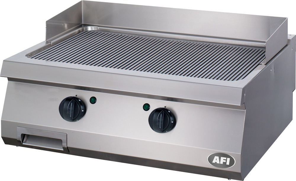 Grill électrique double à poser rainuré - acier carbone ou chrome - série 700 - afi collin lucy