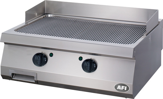 Grill électrique double à poser rainuré - acier carbone ou chrome - série 700 - afi collin lucy