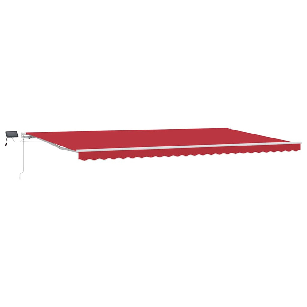 Auvent rétractable rouge 600 × 300 cm tissu et acier