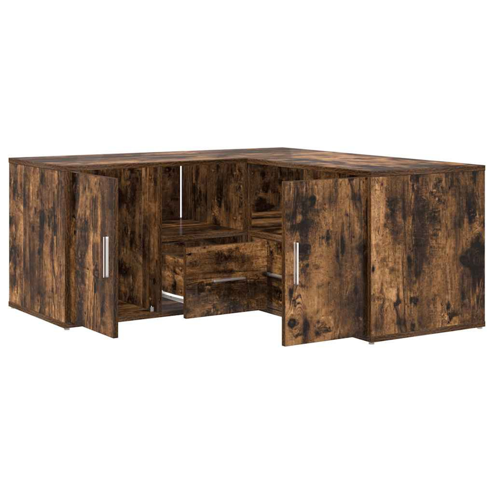 Armoire d'angle chêne fumé 160x40x45 cm bois d'ingénierie