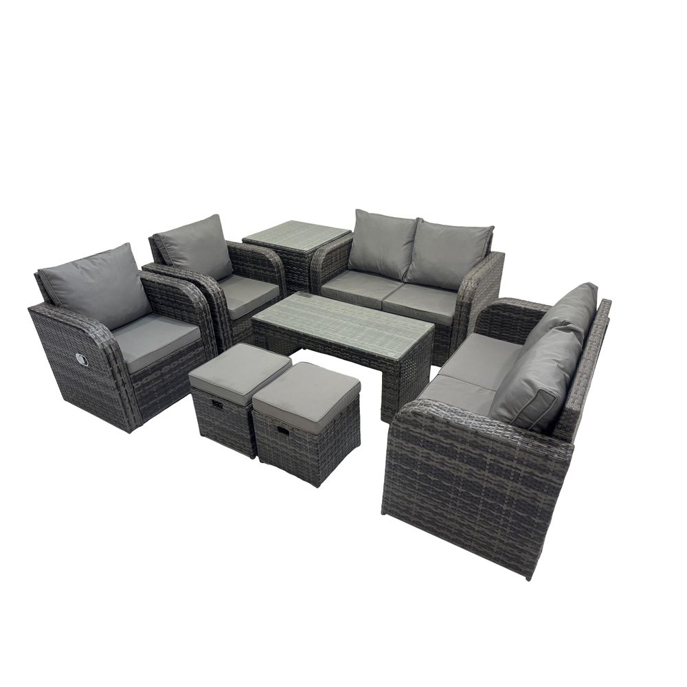 8 pièces ensemble salon de jardin extérieur en polyrotin