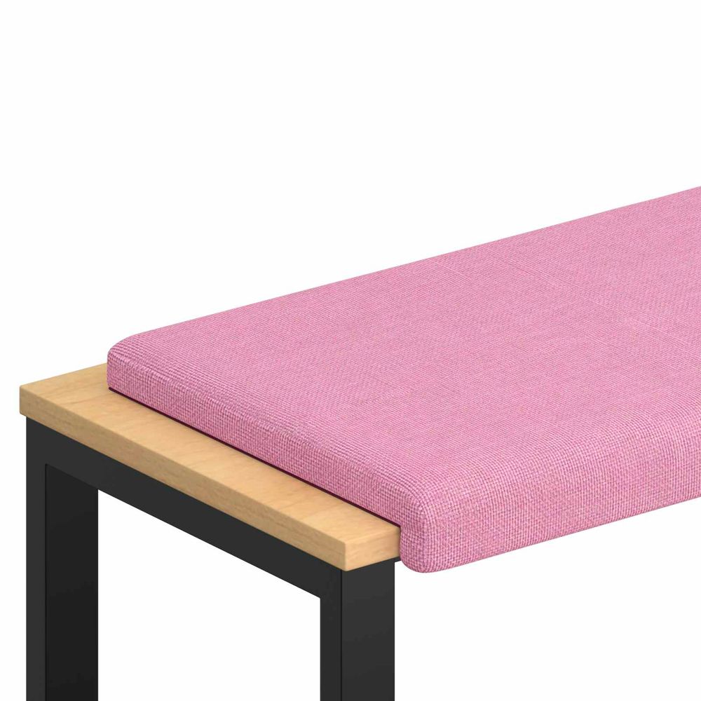 Coussin de banc tissu rose profondeur 35 cm