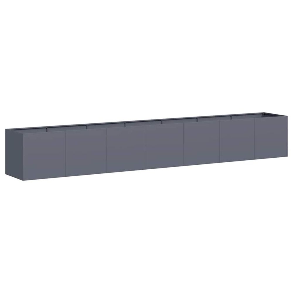 Jardinière d'extérieur anthracite 280x40x40 cm acier laminé à froid
