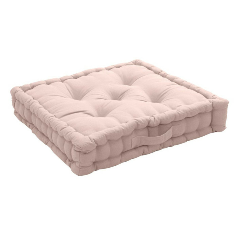 Coussin de sol uni panama 50x50cm vieux rose