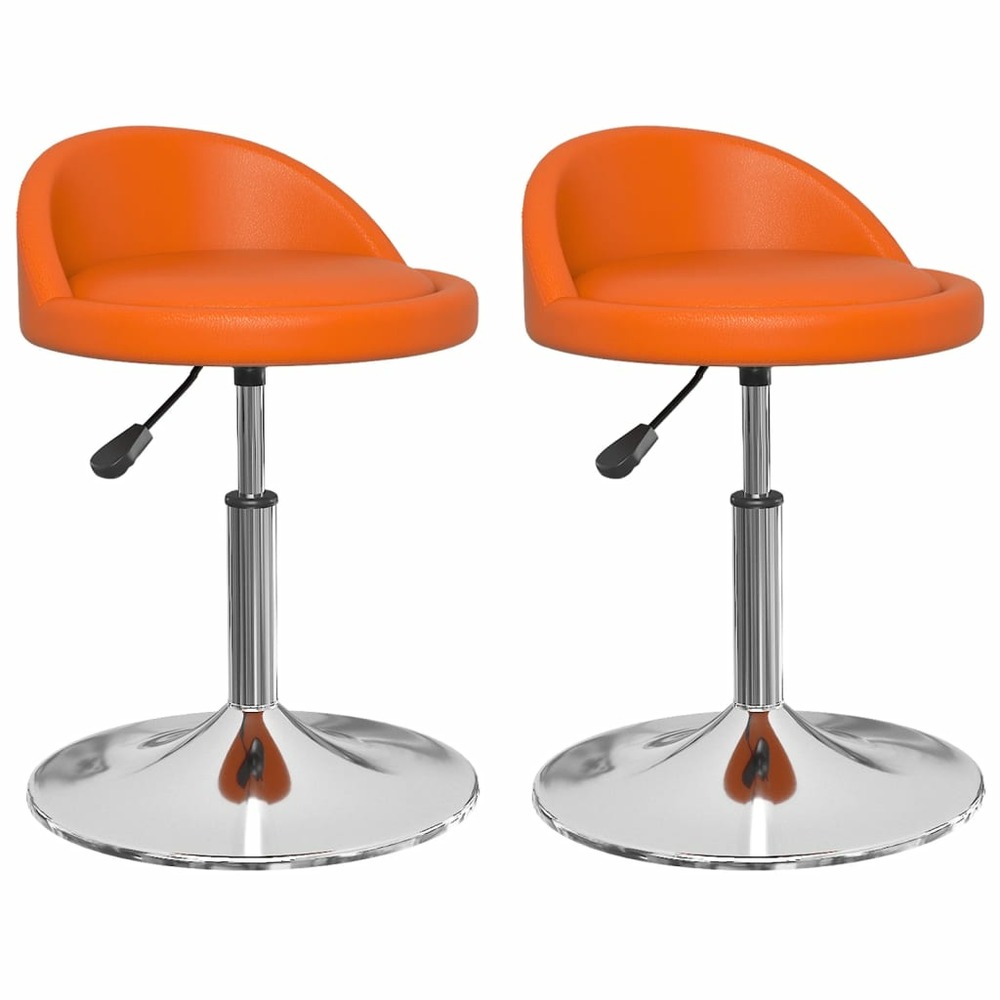 Chaises pivotantes de salle à manger 2 pcs orange similicuir