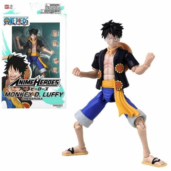 Figurine anime heroes one piece - luffy (dressrosa) - 17 cm