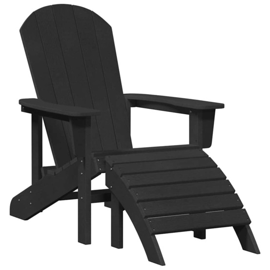 Chaise adirondack noir 82 x 74 x 92 cm hdpe