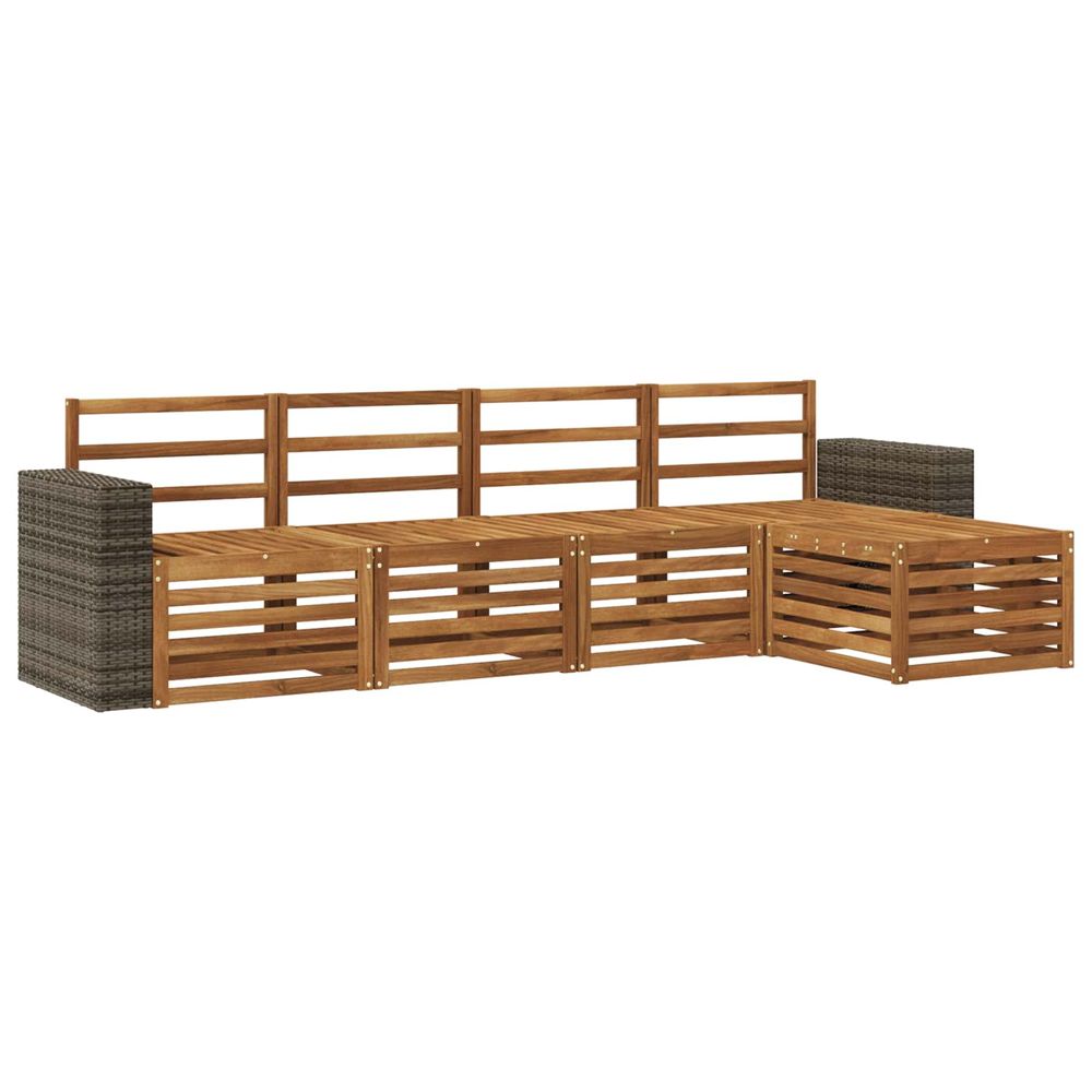 Ensemble de canapés d'extérieur 5 pc naturel