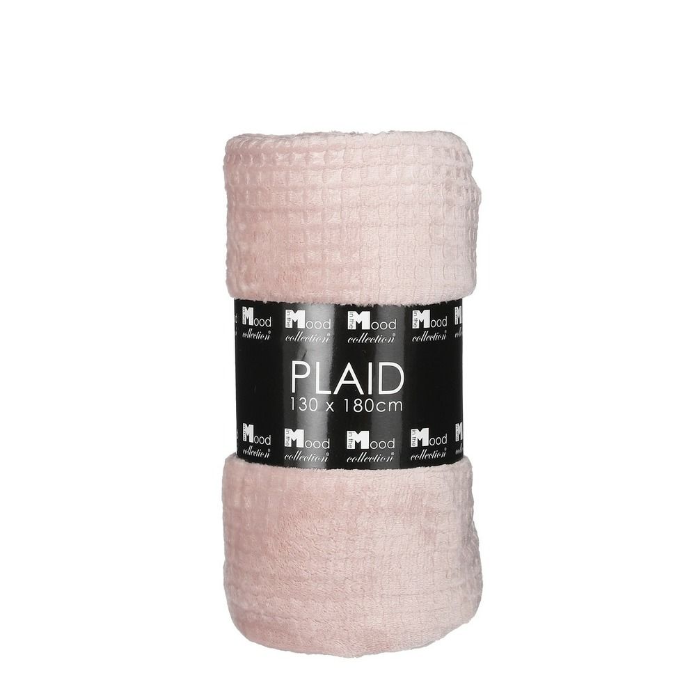 In the mood collection joanne plaid - l180 x l130 cm - polyester - pêche