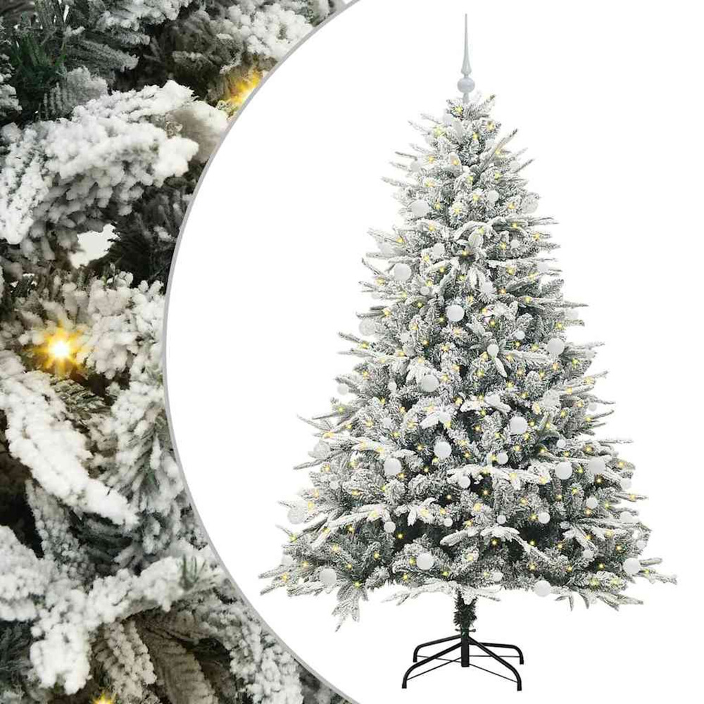 Sapin de noël artificiel pré-éclairé avec set de boules 180 cm