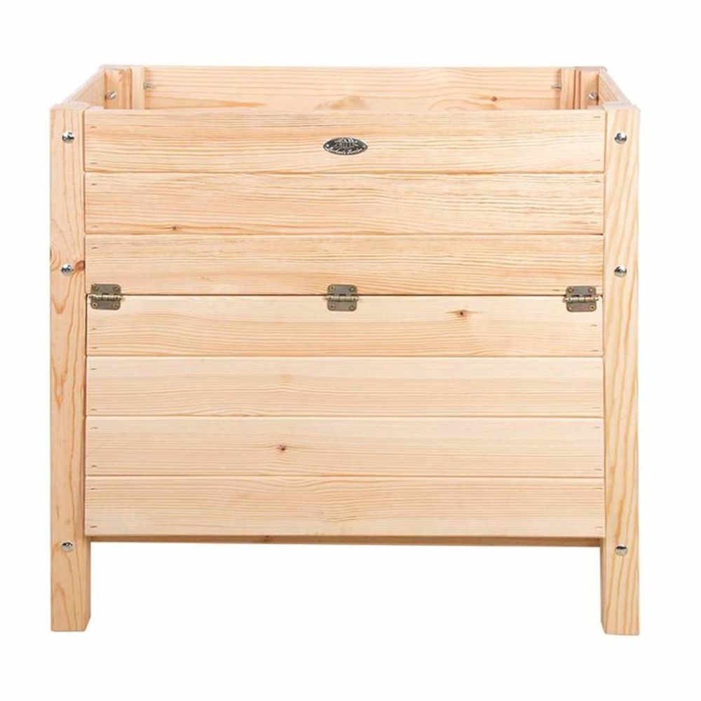 Lit surélevé avec rangement 65 l naturel
