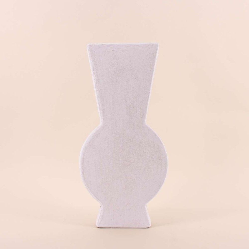 Vase design géométrique en grès, h38cm