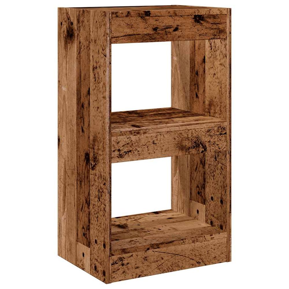 Bibliothèque/cloison de séparation vieux bois 40x30x72 cm