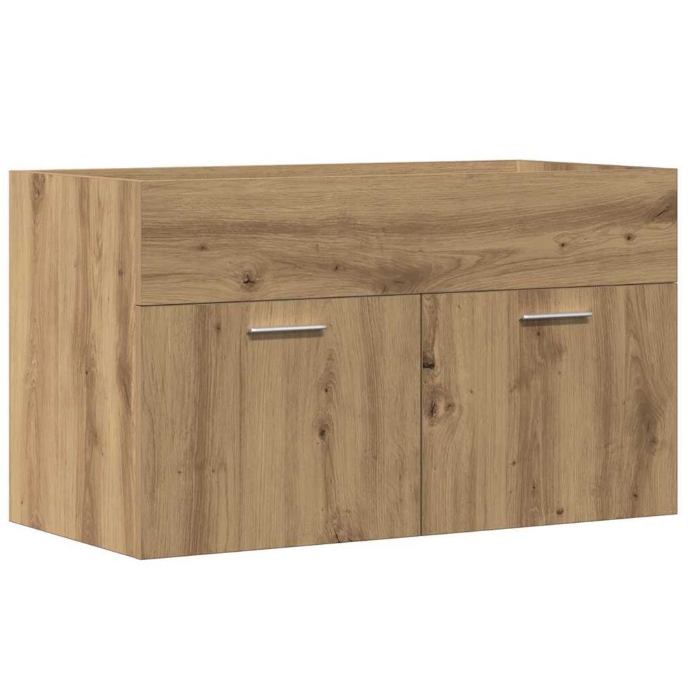 Armoire lavabo de salle de bain chêne artisanal bois ingénierie