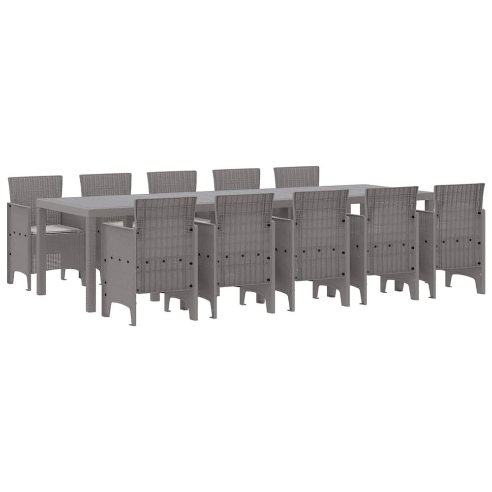 Ensemble de salle à manger pour jardin 11 pc gris clair
