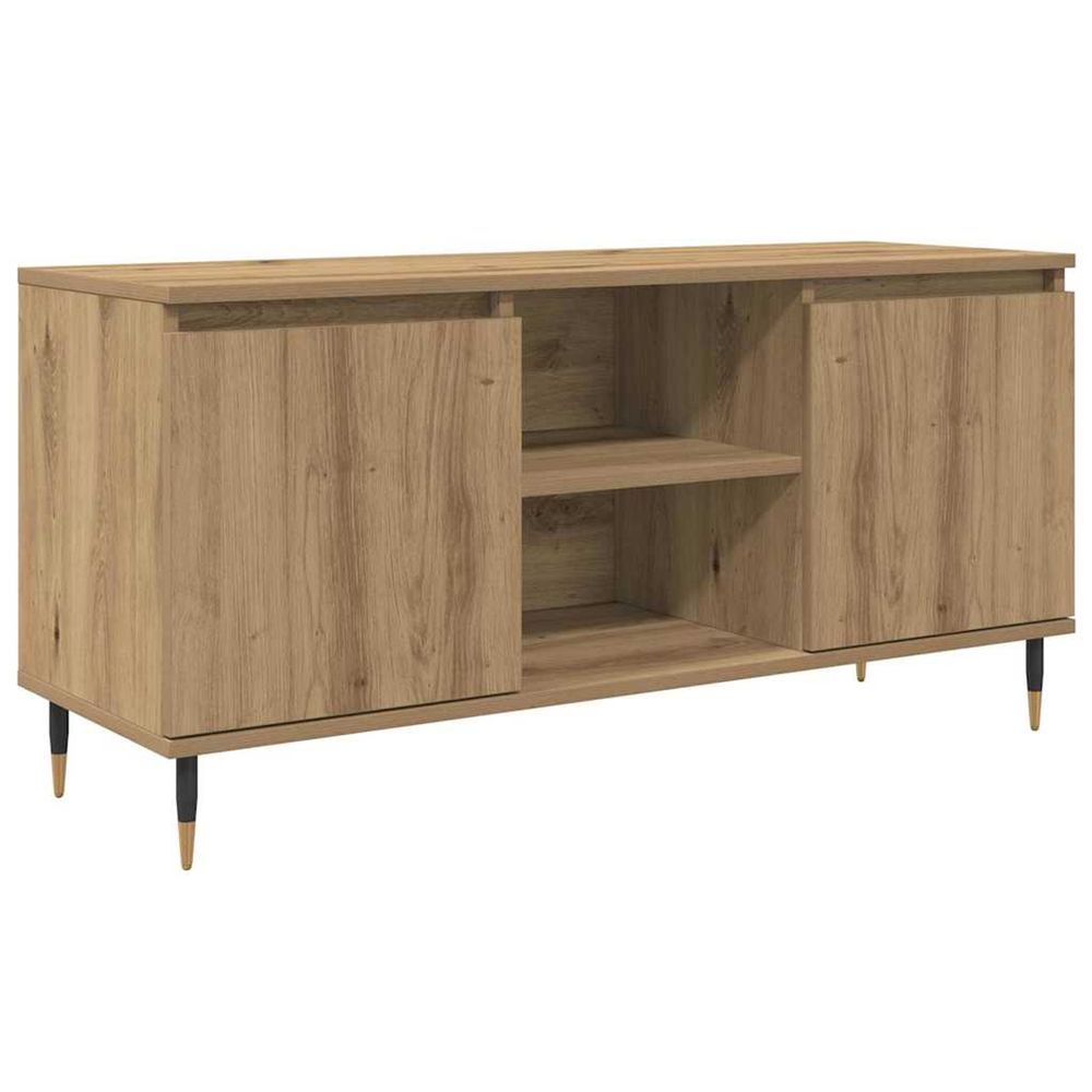 Meuble tv 104 x 35 x 50 cm chêne artisanal bois d'ingénierie