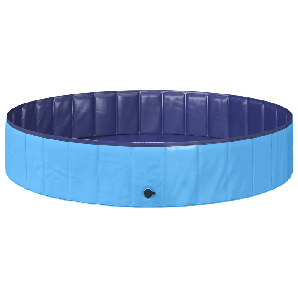 Piscine de nage pliable pour chien bleu 160 x 160 x 30 cm pvc