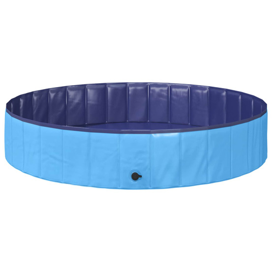 Piscine de nage pliable pour chien bleu 160 x 160 x 30 cm pvc