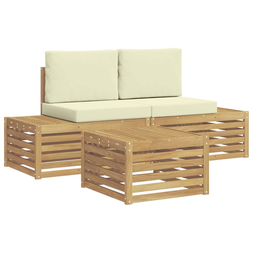 Ensemble de canapés d'extérieur blanc 59 x 59 x 37 cm polyester