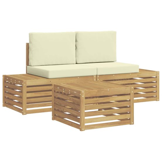 Ensemble de canapés d'extérieur blanc 59 x 59 x 37 cm polyester