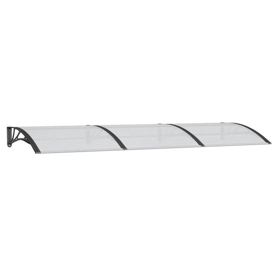Auvent de porte noir 300x100 cm polycarbonate
