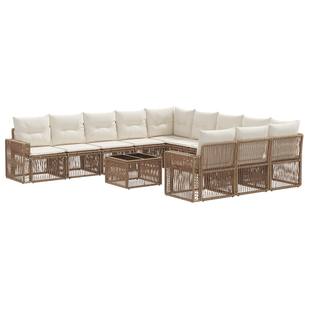 Ensemble de canapé de jardin 12 pcs beige et blanc crème