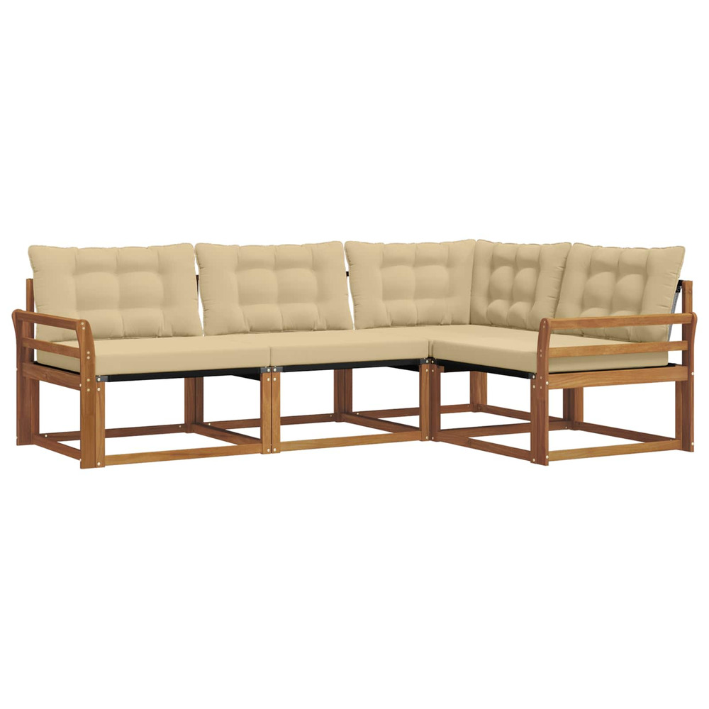 Ensemble de canapés d'extérieur 4 pcs naturel et beige