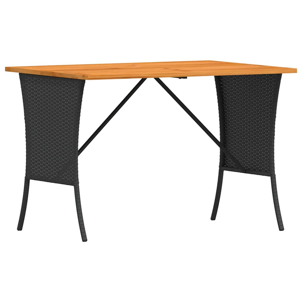 Table de jardin avec dessus en bois d'acacia noir 105x75x72 cm
