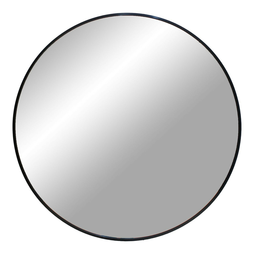 Miroir rond en aluminium avec cadre noir ø 80 cm