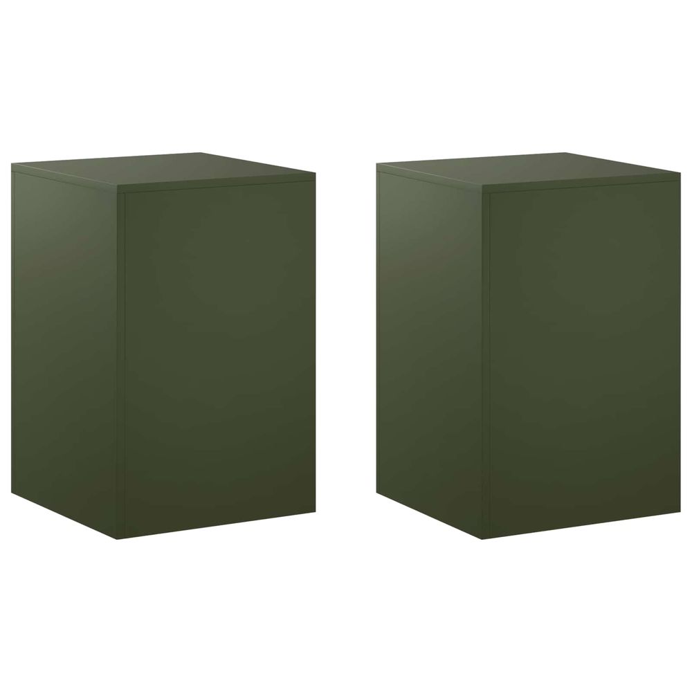 Support de plante 2 pcs vert olive 40 x 40 x 60 cm acier