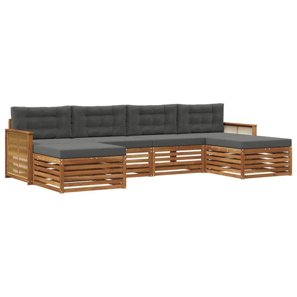 Ensemble de canapés d'extérieur 6 pc bois d'acacia massif