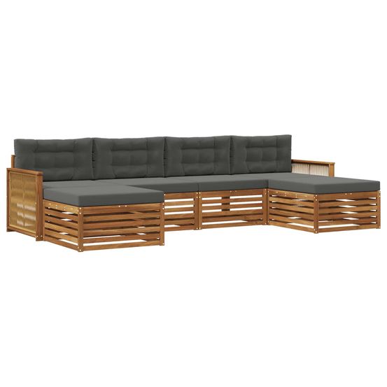 Ensemble de canapés d'extérieur 6 pc bois d'acacia massif