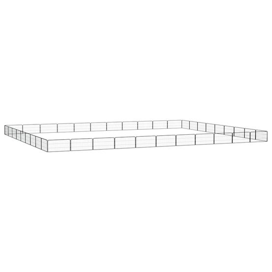 Parc chien 40 panneaux acier modulable pour jardin extérieur noir 100x50cm