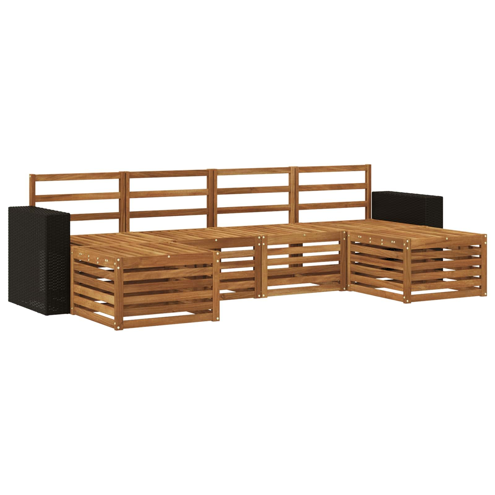 Ensembles de canapés 6 pcs naturel bois d'acacia massif