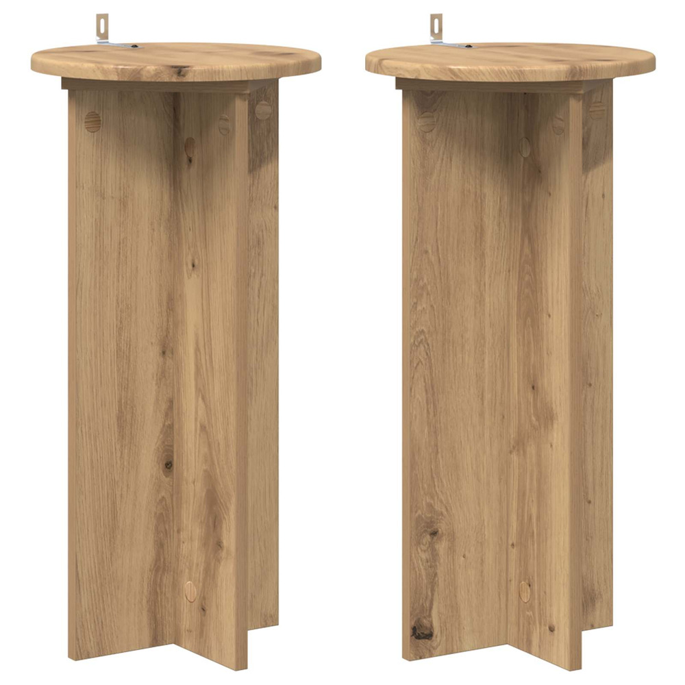Support de plante 2 pcs chêne artisanal 29,5 x 29,5 x 60 cm