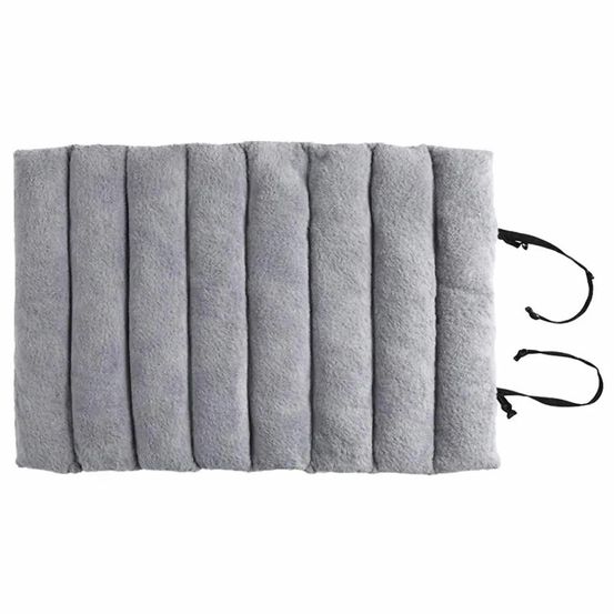 Coussin pour animaux imperméable en polyester gris - enroulable avec sangles réglables
