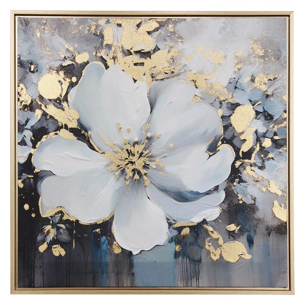 Toile imprimée encadrée jiho bleu 50x50cm