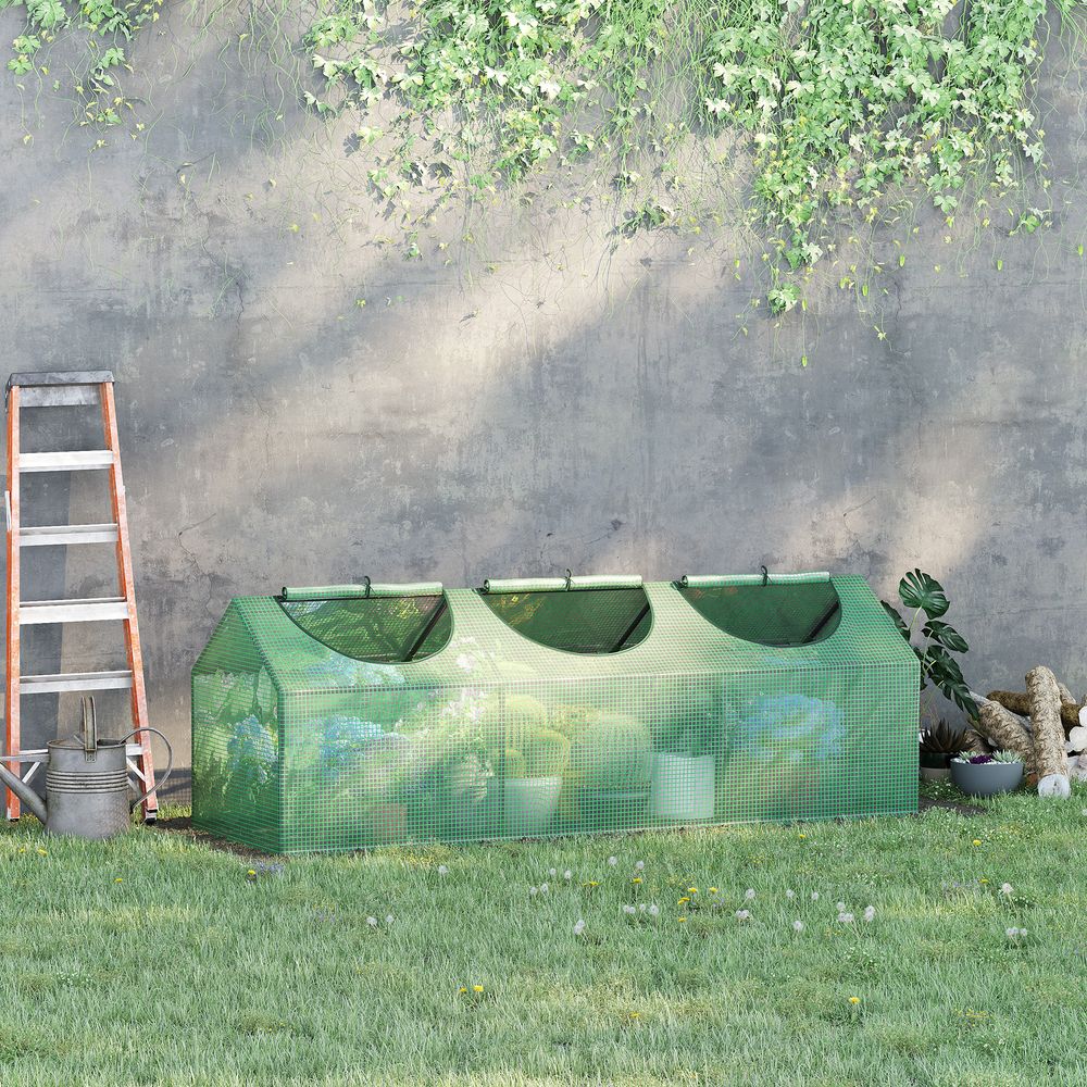 Serre tunnel jardin acier et pe protection plantes 180x60x60cm vert - comfortxl outdoor living