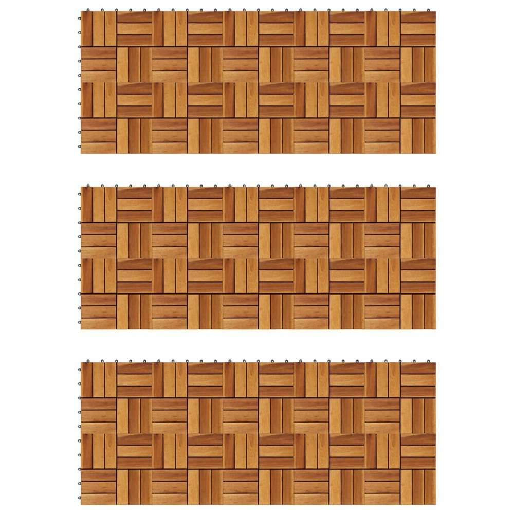 Kit de tuiles de plancher en acacia 30 x 30 cm 30 pcs