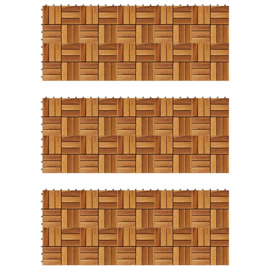 Kit de tuiles de plancher en acacia 30 x 30 cm 30 pcs