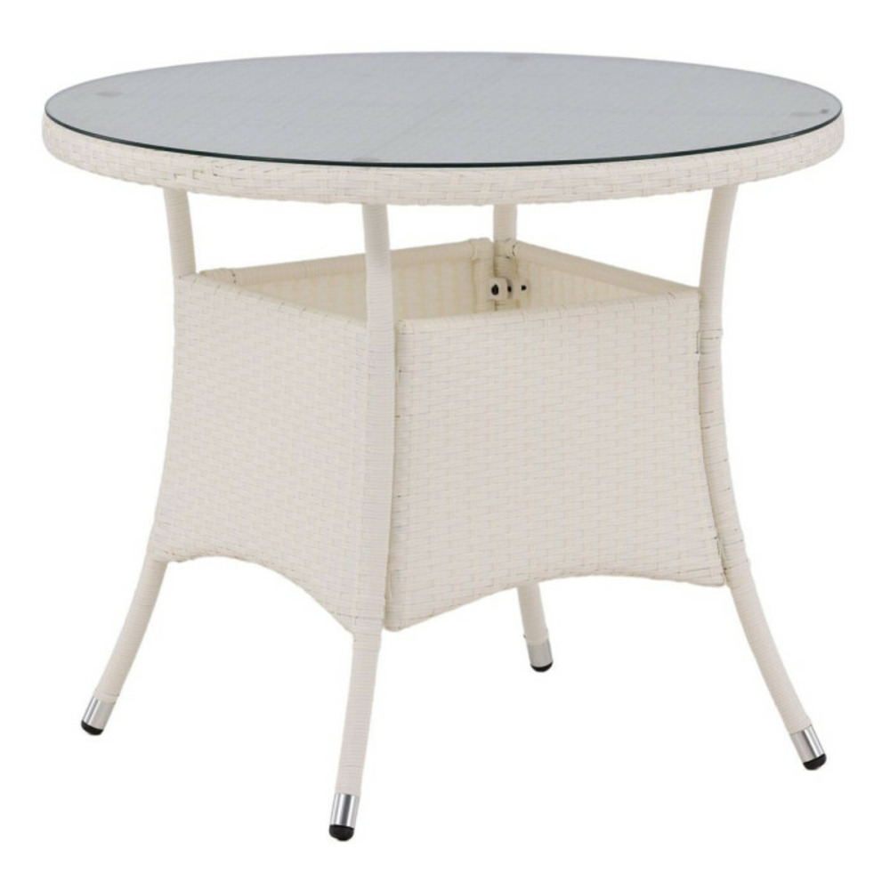 Table de jardin ronde volta 90cm blanc