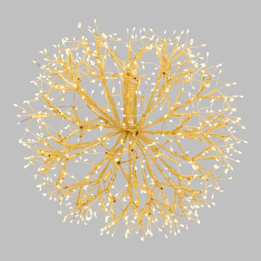 Branche sphère riche rich champagne ø40cm 576 microled flashled avec rameaux lotti