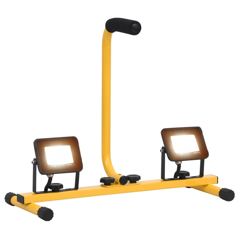 Projecteur à led avec poignée 2x10 w blanc chaud