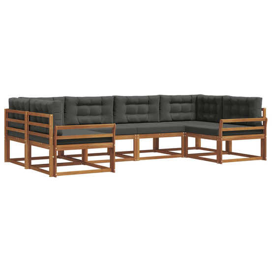Ensemble de canapés d'extérieur 6 pcs naturel et anthracite