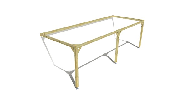 Pergola bois • 8m x 3m • adossée • cadre simple • livraison comprise